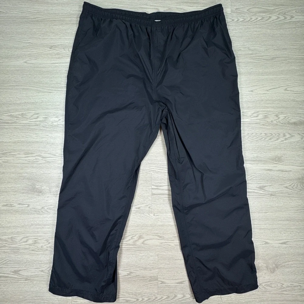 LL Bean Mens Rain Pants Ripstop Waterproof Black XL(?) Ankle Zip Hiking Outdoor